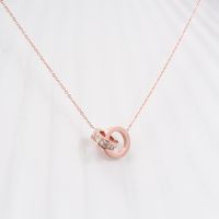 304 Stainless Steel Titanium Steel 18K Gold Plated Rose Gold Plated Exaggerated Inlaid Shell Inlaid Gold Crown Artificial Diamond Necklace main image 4