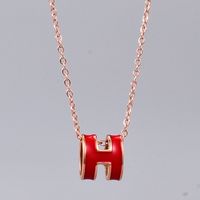 Nihaojewelry Fashion Three-dimensional H Letter Titanium Steel Necklace Wholesale Jewelry main image 5