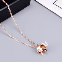 304 Stainless Steel Titanium Steel 18K Gold Plated Rose Gold Plated Inlaid Shell Inlaid Gold Heart Necklace main image 3
