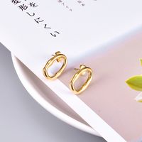 Heart Plating 304 Stainless Steel Titanium Steel No Inlaid 18K Gold Plated Earrings main image 6