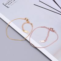 Heart 304 Stainless Steel Titanium Steel 18K Gold Plated Rose Gold Plated No Inlaid Anklet In Bulk main image 1