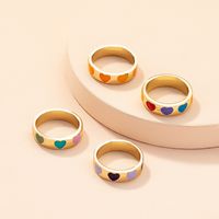 الجملة مجوهرات بسيطة اللون القلب حلقة Nihaojewelry main image 1