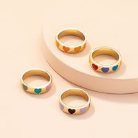 الجملة مجوهرات بسيطة اللون القلب حلقة Nihaojewelry main image 2