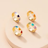 الجملة مجوهرات بسيطة اللون القلب حلقة Nihaojewelry main image 3