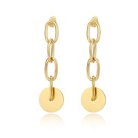Nihaojewelry Jewelry Wholesale Long Chain Small Disc Pendant Stainless Steel Earrings sku image 1