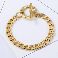 Nihaojewelry Fashion Thick Chain Ot Buckle Stainless Steel Bracelet Wholesale Jewelry sku image 2
