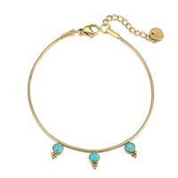 Nihaojewelry Simple Style Water Drop Turquoise Stainless Steel Bracelet Wholesale Jewelry sku image 1