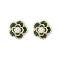 Nihaojewelry Simple Pearl Rose Stud Earrings Wholesale Jewelry sku image 1