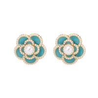 Nihaojewelry Simple Pearl Rose Stud Earrings Wholesale Jewelry sku image 2