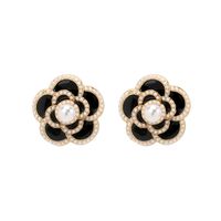 Nihaojewelry Simple Pearl Rose Stud Earrings Wholesale Jewelry sku image 3