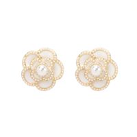 Nihaojewelry Simple Pearl Rose Stud Earrings Wholesale Jewelry sku image 4