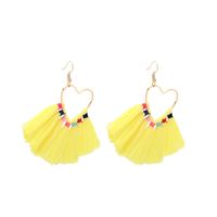 Nihaojewelry Bohemian Geometric Hollow Heart Tassel Earrings Wholesale Jewelry sku image 2