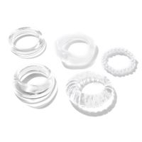 Wholesale Jewelry Simple Transparent Acetate Resin Ring  5-piece Set Nihaojewelry sku image 2