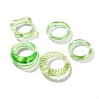 Wholesale Jewelry Simple Transparent Acetate Resin Ring  5-piece Set Nihaojewelry sku image 4