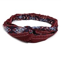 Nihaojewelry Retro Wave Point Printing Wide Side Cross Elastic Headband sku image 1