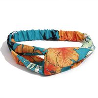 Nihaojewelry Retro Wave Point Printing Wide Side Cross Elastic Headband sku image 4