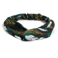 Nihaojewelry Retro Wave Point Printing Wide Side Cross Elastic Headband sku image 8