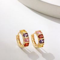 Wholesale Jewelry Simple Style C Shape Alloy Artificial Gemstones Earrings sku image 1