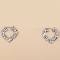 Nihaojewelry Jewelry Wholesale Stainless Steel New Bamboo Heart Aloy Earrings sku image 1