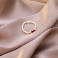 Wholesale Jewelry Crystal Pearl Beads Elastic Ring Nihaojewelry sku image 3
