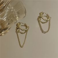 Nihaojewelry Jewelry Wholesale Simple Alloy Chain Tassel Geometric Earrings sku image 1