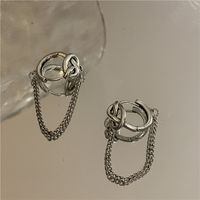 Nihaojewelry Jewelry Wholesale Simple Alloy Chain Tassel Geometric Earrings sku image 2