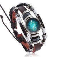 Nihaojewelry Retro Luminous Constellation Cowhide Bracelet Wholesale Jewelry sku image 10