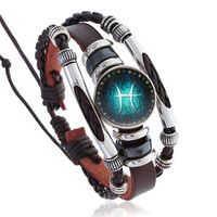 Nihaojewelry Retro Luminous Constellation Cowhide Bracelet Wholesale Jewelry sku image 12