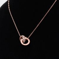 304 Stainless Steel Titanium Steel 18K Gold Plated Rose Gold Plated Exaggerated Inlaid Shell Inlaid Gold Crown Artificial Diamond Necklace sku image 1