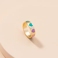 الجملة مجوهرات بسيطة اللون القلب حلقة Nihaojewelry sku image 1