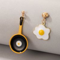 Wholesale Jewelry Cartoon Frying Pan Fried Egg Earrings Nihaojewelry main image 1