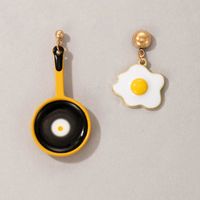 Wholesale Jewelry Cartoon Frying Pan Fried Egg Earrings Nihaojewelry main image 3