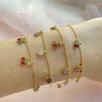 Wholesale Jewelry Color Zirconium Cherry Peach Tropical Fruit Bracelet Nihaojewelry main image 4