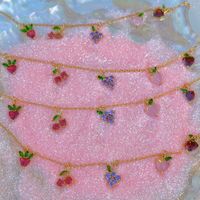 Wholesale Jewelry Color Zirconium Cherry Peach Tropical Fruit Bracelet Nihaojewelry main image 5