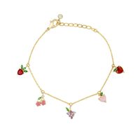 Wholesale Jewelry Color Zirconium Cherry Peach Tropical Fruit Bracelet Nihaojewelry main image 6