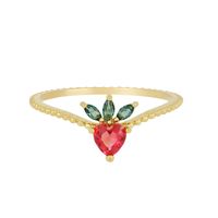 Wholesale Jewelry Color Zirconium Cherry Peach Tropical Fruit Rings main image 6