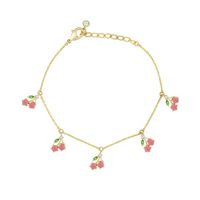 Wholesale Jewelry Color Zirconium Cherry Peach Tropical Fruit Bracelet Nihaojewelry sku image 6