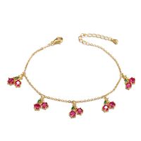 Wholesale Jewelry Color Zirconium Cherry Peach Tropical Fruit Bracelet Nihaojewelry sku image 12