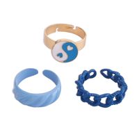 Wholesale Jewelry Geometric Dripping Heart Combination Ring Nihaojewelry sku image 1