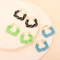 Nihaojewelry Jewelry Wholesale Candy Color Imitation Leather U-shaped Twisted Earrings main image 2