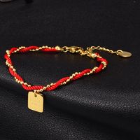 Bijoux En Gros Simple Perle Corde Rouge Bracelet Double Couche Nihaojewelry sku image 2