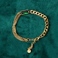 Nihaojewelry Titanium Steel 18k Gold Green Zircon Braceletwholesale Jewelry Accessories main image 3