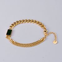 Nihaojewelry Titanium Steel 18k Gold Green Zircon Braceletwholesale Jewelry Accessories main image 4
