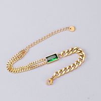 Nihaojewelry Titanium Steel 18k Gold Green Zircon Braceletwholesale Jewelry Accessories main image 5