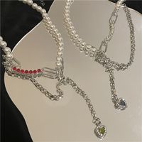 Nihaojewelry Jewelry Wholesale Hip-hop Geometric Pearl Multi-layer Clavicle Chain main image 4
