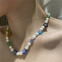 Nihaojewelry Jewelry Wholesale Colored Glaze Pearl Splicing Short Necklace main image 4