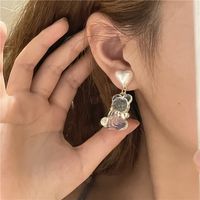 Wholesale Jewelry Cute Laser Transparent Bear Pearl Earrings Nihaojewelry main image 5