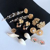 Nihaojewelry المجوهرات بالجملة خمر اللؤلؤ المينا شرابة الأقراط main image 1