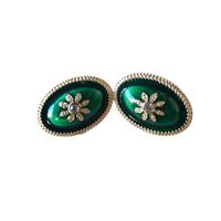 Nihaojewelry Jewelry Wholesale Green Series Enamel Drip Glaze Geometric Stud Earrings main image 3