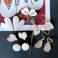 Nihaojewelry Jewelry Wholesale Heart Drip Glaze Enamel Shell Stud Earrings main image 1